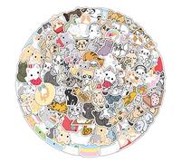 50PCS Cute Cat Stickers, Fun Cat Stickers for Adults Teens, Graffiti Colorful Waterproof Vinyl Aesthetic Decals for Laptop Skateboard Bike Guitar Laggage Bicycle