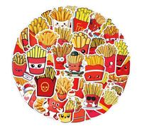 50PCS Cute Food Stickers for Kids Hamburger Fries Snack Hamburger Pizza Cake Donuts,Waterproof Vinyl Stickers for Water Bottle Laptop Skateboard