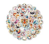 50Pcs Cute Forest Animal Stickers Pack, Floral Wildlife Vinyl Stickers for Kids, Journals, and Water Bottles