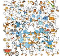 50pcs Cute Goose Stickers, Waterproof Blue Goose Meme Stickers for Boys Funny Animal Decoration Creative Decals for Water Bottle Car Phone Laptop