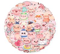 50PCS Cute Pig Stickers Inspirational Water Bottle Stickers Vinyl Sticker Book Accessories for Laptop Journaling Scrapbook for Adults Teens