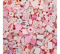 50pcs Cute Slime Charms Mixed Set Resin Flatback for DIY Craft Making and Ornament Scrapbooking Beads Assorted Candy Fruit Cake Resin Christmas Gifts Trellis Resin Ornament Kit Making Supplies