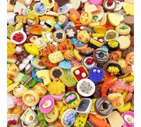 50pcs Cute Slime Charms Mixed Set Resin Flatback for DIY Craft Making and Ornament Scrapbooking Beads Assorted Candy Fruit Cake Resin Christmas Gifts Trellis Resin Ornament Kit Making Supplies