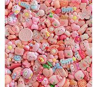 50pcs Cute Slime Charms Mixed Set Resin Flatback for DIY Craft Making and Ornament Scrapbooking Beads Assorted Candy Fruit Cake Resin Christmas Gifts Trellis Resin Ornament Kit Making Supplies