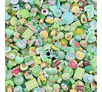 50pcs Cute Slime Charms Mixed Set Resin Flatback for DIY Craft Making and Ornament Scrapbooking Beads Assorted Candy Fruit Cake Resin Christmas Gifts Trellis Resin Ornament Kit Making Supplies
