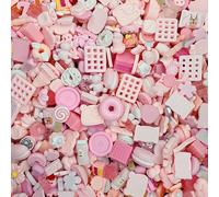 50pcs Cute Slime Charms Mixed Set Resin Flatback Making Supplies For DIY Craft Making And Ornament Scrapbooking Beads Assorted Candy Fruit Cake Ornament