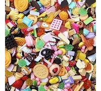 50pcs Cute Slime Charms Mixed Set Resin Flatback Making Supplies For DIY Craft Making And Ornament Scrapbooking Beads Assorted Candy Fruit Cake Ornament