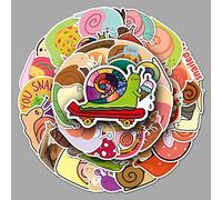 50PCS Cute Snail Stickers - Teens Boys & Girls Sticker Pack for Vinyl Skateboard, Guitar, Door, Laptop, Luggage, Car, Bike, Water Bottle & Birthday Party Supplies