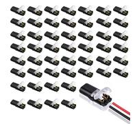 50PCS D2 Wire Connectors Push Fit, 2 Pin electrical Wire Connectors, 2 Way Quick Splice Connector Solderless, 18-22 AWG, LED Strip Connector for LED Speakers Outlets Lamps Switches