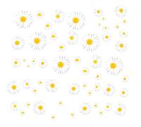 50Pcs Daisy Flower Resin Stickers, Sunflower & Daisy Designs Waterproof, Indoor/Outdoor Use Resin Wall Art Decals & Craft Charms for DIY Party Decorations Hair Accessories