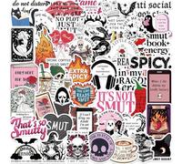 50PCS Dark Romance Book Stickers for Kindle, Holographic Bookish Vinyl Decals for Laptop Ebook Readers Water Bottles Journal Scrapbook Waterproof