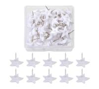 50Pcs Decorative Push Pins for, Five pointed star wh