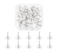 50Pcs Decorative Push Pins for, Flat round transpare