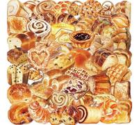 50pcs Delicious Bread Clear Stickers for Scrapbook Aesthetic Bread Stickers for Water Bottle Retro Foods Bread Cake Coffee Stickers for Daily Life Diary Album Decoration