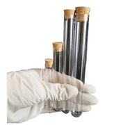 50pcs Dia 12mm To 25mm Hard Plastic Test Tubes With Cork Stopper For Experiments, Length From 60mm To 150mm(15x150mm)