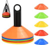 50pcs Disc Cones, Agility Soccer Cones with Carry Bag and Holder, Soccer Cones for Sports Training, Football, Soccer, Basketball, Coaching, Practice Equipment, 5 Color