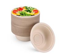 50pcs Disposable Bowls, Sugarcane Fiber Paper Bowls Are Biodegradable, Heat Resistant Paper Bowls Disposable 50 are Microwave Safe Suitable for Camping Barbecue Picnic Party and Family Gatherings