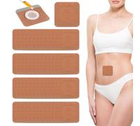 50Pcs Disposable Castor Oil Pack Wrap Belly Button Pads, Highly Absorbent Self-Adhesive Organic Cotton Castor Oil Packs Wrap Promotes Digestion, No Wash, Easy to Use, Anti-Seepage(Oil Not Included)