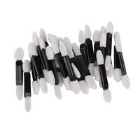 50pcs Disposable Double Ended Sponge Eye Shadow Applicators Dual Sided Eyeshadow Brush Sponge Tipped Oval Makeup Applicator Black Handle