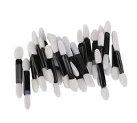 50PCS Disposable Dual Ended Sponge Eyeshadow Applicators, Oval Tipped Makeup Brushes with Black Handle