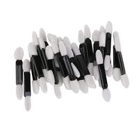 50pcs Disposable Eye Shadow Applicators Double Ended Sponge Eye Shadow Applicators Dual Sided Eyeshadow Brush Sponge Tipped Oval Makeup Applicator Black Handle