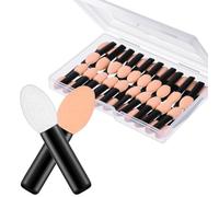 50Pcs Disposable Eye Shadow Applicators Sponge Tip Eyeshadow Brush Disposable Eye Sponges Small Eyes Shadow Sponge Brushes Sticks, Black