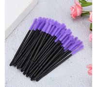 [50Pcs Disposable Eyelash Brush Set - Flexible Silicone Mascara Applicator - Travel-Friendly Makeup Tool for Professional and Home Use Purple] (Violet)