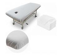 50pcs Disposable Fitted Massage Table Sheets Non-Woven Spa Bed Covers Breathable Oil-Proof Couch Protective Cover Thick Massage Bed Pad for Spa Beauty Salon Tattoo Hospital (213cm x 100cm)