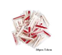 50pcs Disposable Nail Cleaning Care Kit Mini Nail File Sticks Nail Art Tool Portable Filer Accessories Manicure Supplies(50pc7.6cm red White)