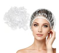 50PCS Disposable Shower Caps,Plastic Clear Hair Cap Large Thick Waterproof Bath Shower Cap for Women Hotel Travel Deep Conditioning Hair Care Cleaning Supplies
