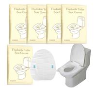 50Pcs Disposable Toilet Seat Covers; Portable Flushable Travel Toilet Seat Covers;Travel Toilet Paper Pad;Travel Essential Accessories for Public Restrooms,Airplane, Road Trips, Camping