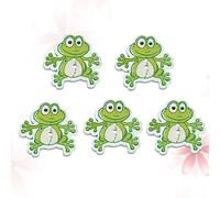 Healifty DIY Wooden Buttons Frog Pattern Novelty Round 2 Holes Buttons for Sewing Crafting Scrapbook 50pcs (30-36mm)