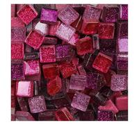 50PCS DIY Mix Color Glitter Glass Mosaic Stones Tiles Pebbles Crafts Material Puzzle 9 * 9mm for DIY(Color 14)
