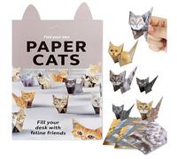 50Pcs DIY Paper Cats, Creative Origami Animal Kit Cute Kitten Origami Papercraft Kit Fun Craft Activity Creative Craft Activity for Adults Kids Animal Lovers Handmade Cat Desk Toys Christmas