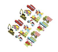 50pcs DIY Wooden Transport Theme Buttons for Crafts and Clothes