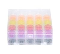 50PCS Double Deck Plastic Boxed Color Transparent Plastic Bobbins Sewing Machine Spool Tool Organizer Case for Sewing Enthusiasts and Crafters 12X9.6X5cm