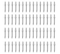 50Pcs Double Headed Skirting Nails,Sufficient Skirting Board Nails,Durable Double Sided Nails,Double Ended Threaded Masonry Nails for Wooden Furniture with 1 Socket Tool.