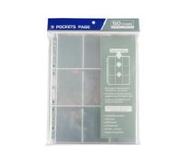50pcs Double Sided Card Pages Secure Pocket Clear Storage Binder Sheet Lovers Page for Game Cards 18 Sheets