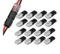 50PCS Double-wire Push-in Connector with Locking Buckle, Quick Dual Wire Terminal Block 2 Pin Peel-free Push-type Connectors, Dual Wire Terminal Block for Cable Two-Wire Butt Connector