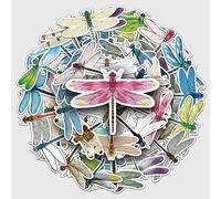 50Pcs Dragonfly Stickers Laptop Car Scrapbook Phone Skateboard Suitcase Luggage Bike Dragonfly Stickers Vinyl Waterproof Aesthetic Personalised Stickers for Teens Boys Girls Adults Children