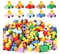 50pcs Ducks in a Car, 10 Colors Mini Resin Ducks Tiny Ducks in a Car Miniature Unique Ducks Figures Car Ducks Figurines Mini Dashboard Decor Resin Animals Assortment for Party Favors Car Home Decor