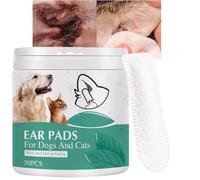 50PCS Ear Pads for Dogs and Cats,Ear Cleaner for Pets,Dog Ear Wipes Finger Pads,Itchy Ear Relief for Dogs,Gently Removes Dirt,Odor,Skin-Friendly Touch,Precisely Penetrates Into The Ear,Easy Carrying