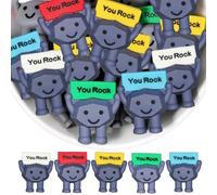 50PCS Easter Basket Stuffers You Rock Mini Figures, Positive Mini Rubber Stone Toys Rocks Motivational Figurines for Easter Egg Fillers, Encouragement Gifts for Employee Coworker Staff Teacher Team