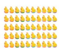 50pcs Easter Resin Ducks, Easter Eggs Rabbit Duckies Mini Little Small Tiny Resin Ducks Bunny Rabbit Duckies Miniature Animals Party Favors for Garden