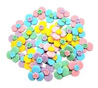 50pcs Edible Sugar Fondant Colourful Flowers Cake Cupcake Toppers Decorations