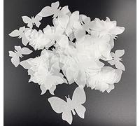 50Pcs Edible Wafer Cupcake Toppers Cake DIY White Blank Butterfly Cake Decoration Birthday Mix Size & White Colour