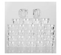 50pcs empty 3g Clear Square small plastic cosmetic jar pot containers for makeup lip balm powder sample wholesale bulk cream jars with Black lids travel container bottles packing