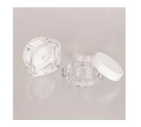 50pcs empty 3g white Square small plastic cosmetic jar pot containers for makeup lip balm powder sample wholesale bulk cream jars with Black lids travel container bottles packing