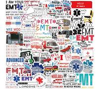 50Pcs EMT Stickers, Emergency Medical Technician Waterproof Vinyl Graffiti Decals for Skateboards Luggage Laptop