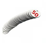 50Pcs Engraved Number Discs, 1-50 Plastic ID Number Tags Table Numbers Key Tags for Lockers Party Restaurants Clubs Hotel (White)